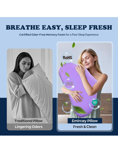 Almohada Ergonómica MIMCAT de Espuma de Memoria Morada
