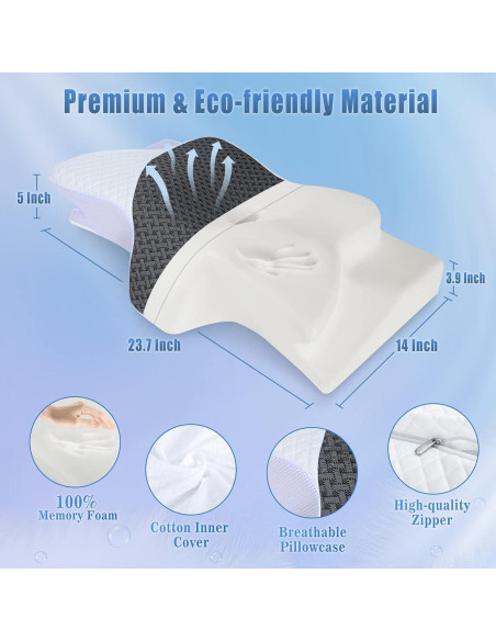 Almohada Cervical Ergonomica SAHEYER Espuma Viscoelástica 2 en 1 Almohada Cervical Ergonomica SAHEYER Espuma Viscoelástica 2 en 1
