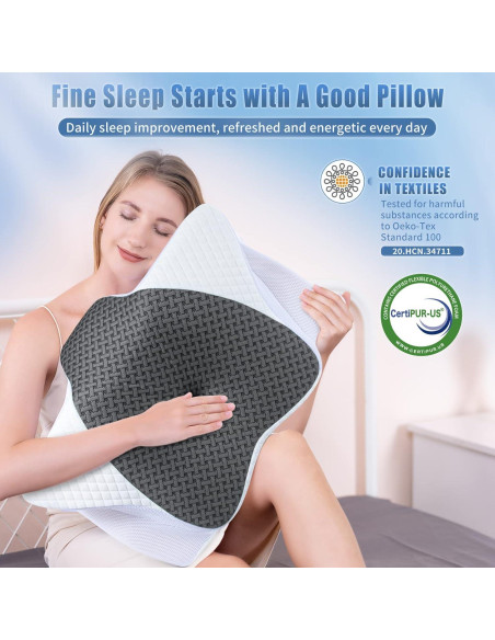 Almohada Cervical Ergonomica SAHEYER Espuma Viscoelástica 2 en 1 Almohada Cervical Ergonomica SAHEYER Espuma Viscoelástica 2 en 1