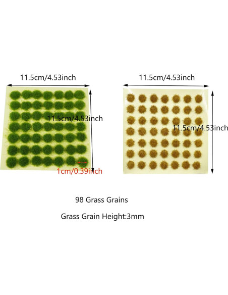 Césped Simulado Cayway Tufts 94PCS para Diorama y Paisaje Césped Simulado Cayway Tufts 94PCS para Diorama y Paisaje