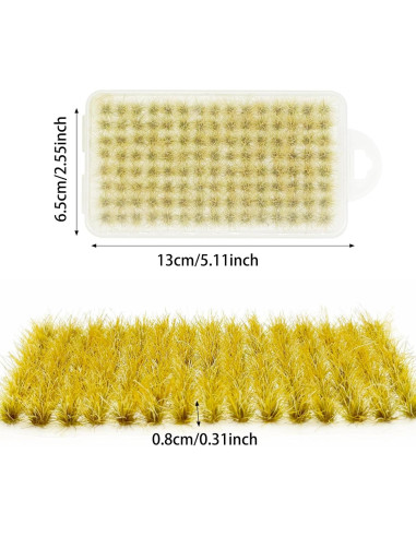 Woohome 120 Tufts de Hierba Estática Amarilla para Paisaje Miniatura