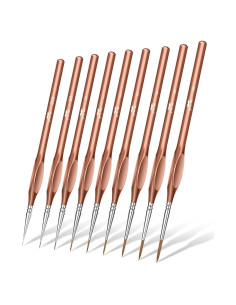 Juego de Pinceles de Detalle Mr. Pen 9 Piezas Oro Rosa