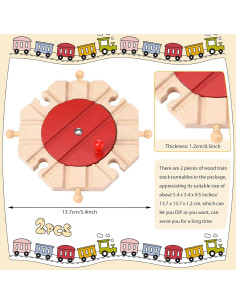 Paquete de 2 Piezas de Pista de Tren de Madera Syhood 8 Vías 2