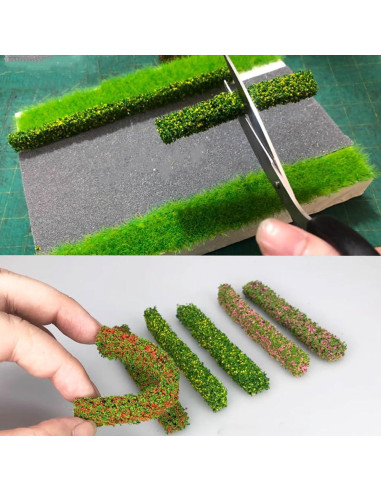 Tiras de Arbustos Miniatura UCCKEYI 10x1.5cm 4 Piezas Verde