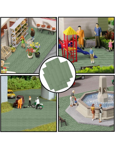 Warmtree 6 Pcs Alfombrillas de Calle de Adoquín Autoadhesivas