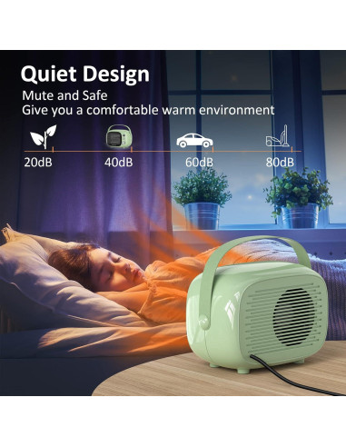Calentador de Espacio Coolfor 800W Cerámica Verde Portátil