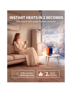 Calentador Eléctrico de Espacio BZGG Q22 Portátil 1000W Azul 2