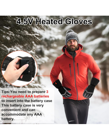 Guantes Calentados QILOVE Impermeables Táctiles para Invierno