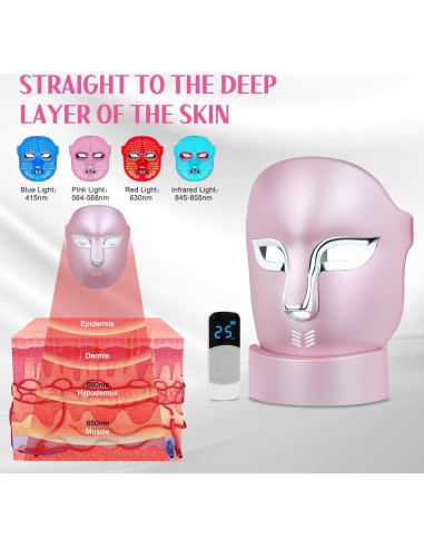 Máscara Facial LED Auxoliev FSA Pro - Terapia de Luz para Acné y Arrugas