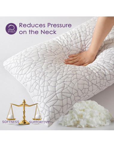 Almohada de Espuma de Memoria KUSNUG Queen Ajustable Refrigerante