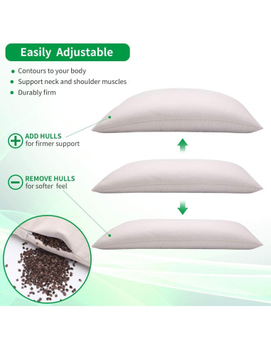 Almohada Cilindro Mediano FelizMax de Trigo Sarraceno Orgánico 35.56x15.24cm