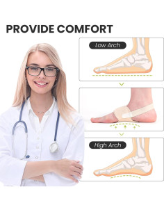 Soportes de Arco Bukihome Ajustables para Fascitis Plantar - Beige 2