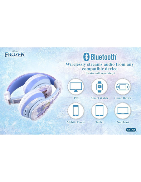 Auriculares Bluetooth eKids Frozen 2 con micrófono y volumen seguro Auriculares Bluetooth eKids Frozen 2 con micrófono y volumen seguro