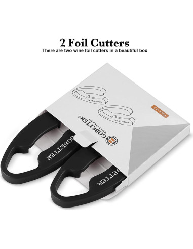 Cortador de Foil GOBETTER 2 Pcs Acero Inoxidable Negro