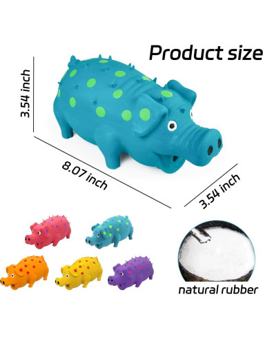 Juguete Squeaky para Perros Andiker 20cm Láttex Cerdo Rosa/Púrpura
