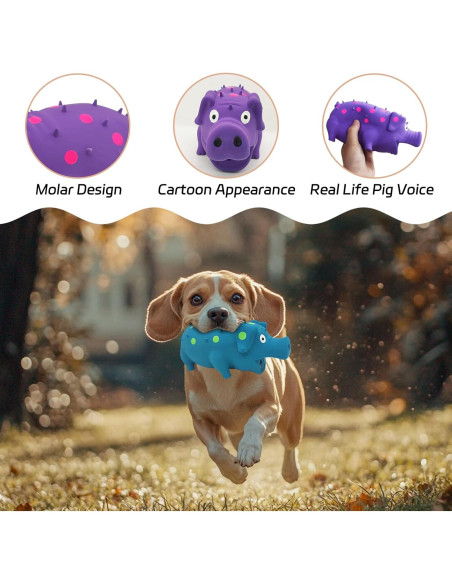 Juguete Squeaky para Perros Andiker 20cm Láttex Cerdo Rosa/Púrpura Juguete Squeaky para Perros Andiker 20cm Láttex Cerdo Rosa/Púrpura