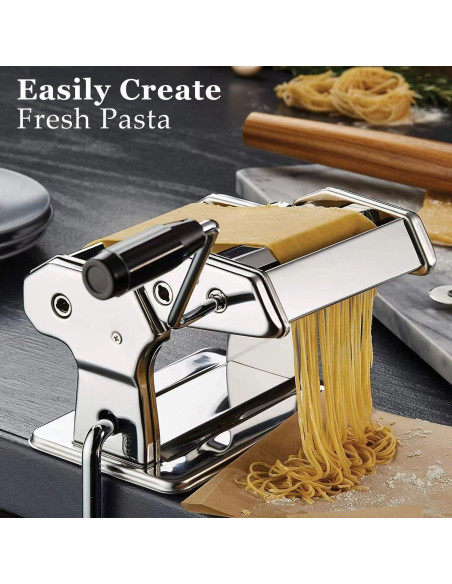 Máquina de Pasta AIDOIT Manual 9 Grosor Acero Inoxidable Máquina de Pasta AIDOIT Manual 9 Grosor Acero Inoxidable