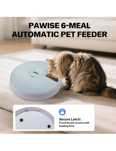 Dispensador Automático de Comida Pawise 6 Comidas 240ml