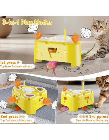 Juguete Interactivo para Gatos PANRIO 3-en-1 Recargable USB