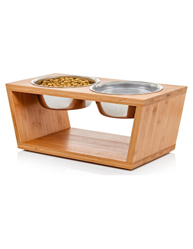 Soporte Elevado para Cuencos de Perro Pawfect Pets - 4 Cuencos Acero Inoxidable
