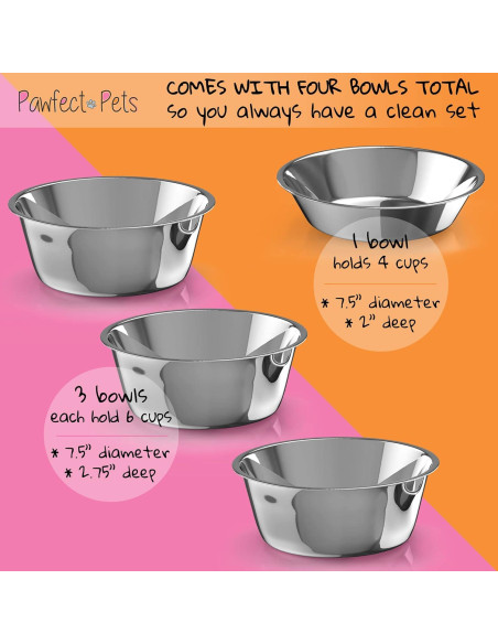 Soporte Elevado para Cuencos de Perro Pawfect Pets - 4 Cuencos Acero Inoxidable Soporte Elevado para Cuencos de Perro Pawfect Pets - 4 Cuencos Acero Inoxidable