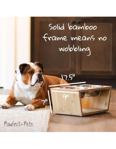 Soporte Elevado para Cuencos de Perro Pawfect Pets - 4 Cuencos Acero Inoxidable