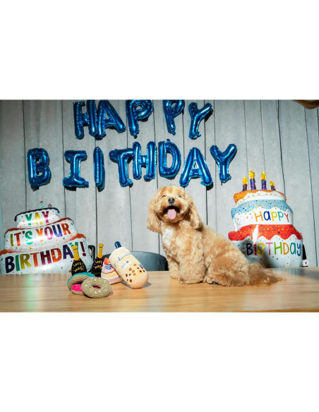 Juguete Interactivo para Perros Pawty Hueso de Cumpleaños Blanco Juguete Interactivo para Perros Pawty Hueso de Cumpleaños Blanco