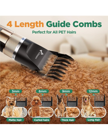 Cortapelos Inalámbrico Gimars 4 Velocidades 7000 RPM para Mascotas