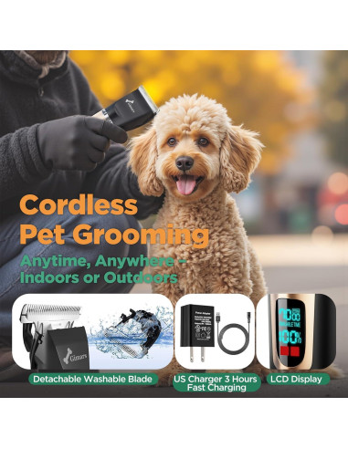 Cortapelos Inalámbrico Gimars 4 Velocidades 7000 RPM para Mascotas