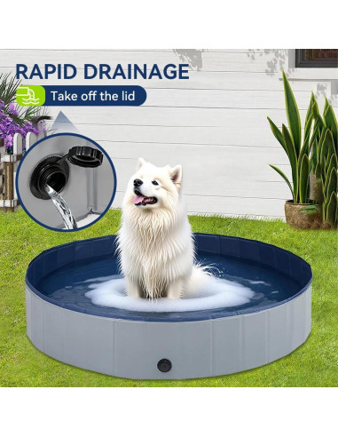Piscina Plegable para Mascotas SEHAUSEU 99 cm Gris Antideslizante