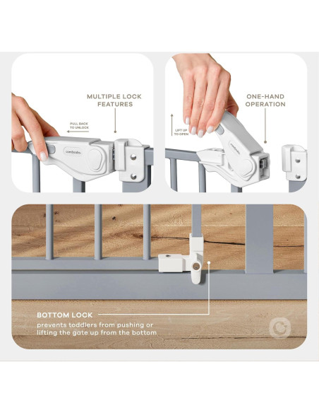 Puerta de Seguridad para Bebés Comfy Cubs Ajustable 81.92 cm Azul Puerta de Seguridad para Bebés Comfy Cubs Ajustable 81.92 cm Azul
