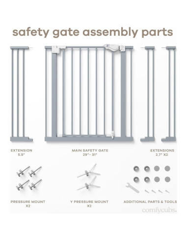 Puerta de Seguridad para Bebés Comfy Cubs Ajustable 81.92 cm Azul