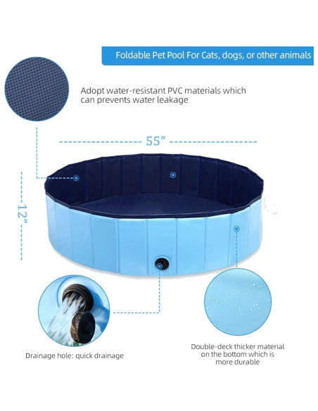 Piscina Plegable para Mascotas Onirii 139.7x30.48 cm Azul Piscina Plegable para Mascotas Onirii 139.7x30.48 cm Azul