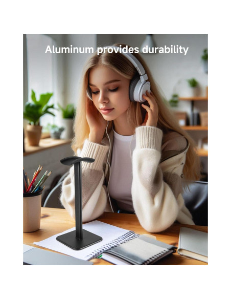 Soporte para Auriculares DGPLUS de Aluminio Negro - Diseño Elegante Soporte para Auriculares DGPLUS de Aluminio Negro - Diseño Elegante