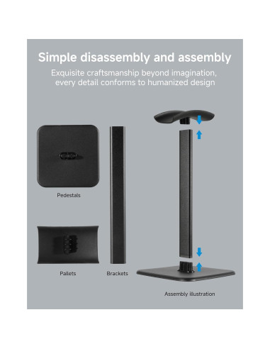 Soporte para Auriculares DGPLUS de Aluminio Negro - Diseño Elegante