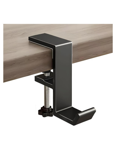 Soporte para Auriculares JAKO de Aluminio Negro para Escritorio