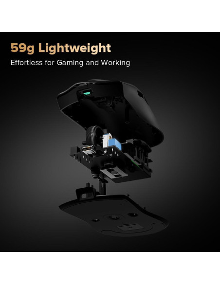 Ratón Gaming Inalámbrico DeLUX M700PRO 26000 DPI 59g Negro Ratón Gaming Inalámbrico DeLUX M700PRO 26000 DPI 59g Negro