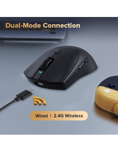 Ratón Gaming Inalámbrico DeLUX M700PRO 26000 DPI 59g Negro