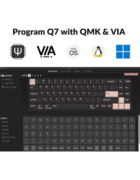 Teclado Mecánico Keychron Q7 70% Hot-Swappable RGB Gris Teclado Mecánico Keychron Q7 70% Hot-Swappable RGB Gris
