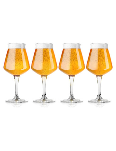 Vasos de Cerveza Teku DU VINO 420 ml, Paquete de 4