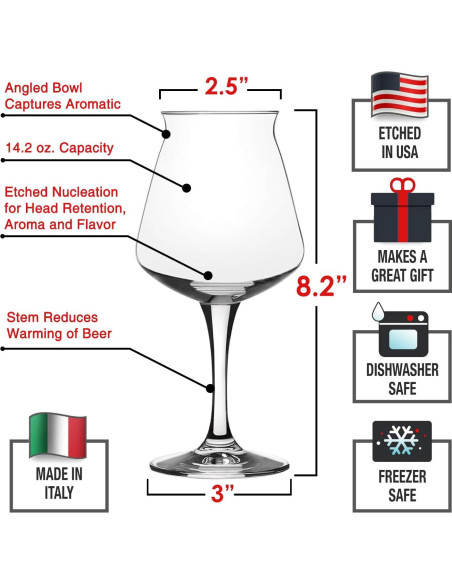 Vasos de Cerveza Teku DU VINO 420 ml, Paquete de 4 Vasos de Cerveza Teku DU VINO 420 ml, Paquete de 4