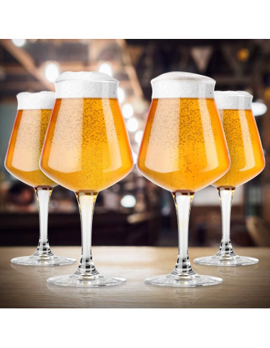 Vasos de Cerveza Teku DU VINO 420 ml, Paquete de 4