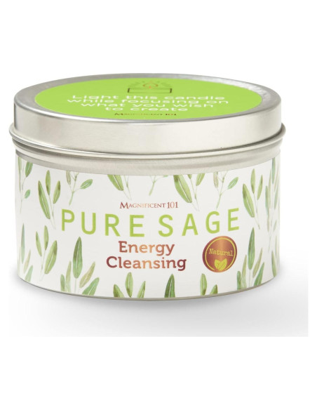 Vela de Salvia Blanca Pura Magnífico 101 - 170g - 35h Quema Vela de Salvia Blanca Pura Magnífico 101 - 170g - 35h Quema