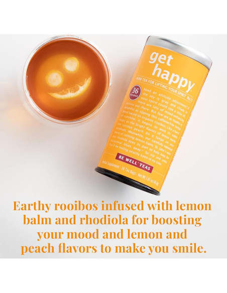 Té de Hierbas Sin Cafeína La República del Té Get Happy 36 Bolsitas Té de Hierbas Sin Cafeína La República del Té Get Happy 36 Bolsitas