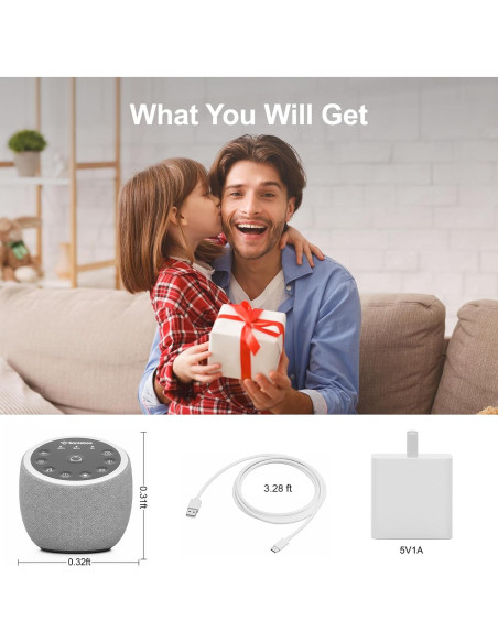 Máquina de Sonido Blanco Santebee con 361 Sonidos Relajantes Máquina de Sonido Blanco Santebee con 361 Sonidos Relajantes
