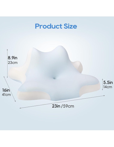 Almohada Cervical Ergonómica ByNaRIX Espuma de Memoria Azul