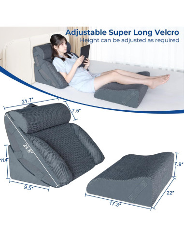 Juego de Almohadas en Cuña Ortopédicas KingPavonini 4 Piezas
