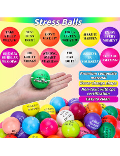 96 Pelotas Antiestrés Motivacionales 5 cm Oleitodh 2