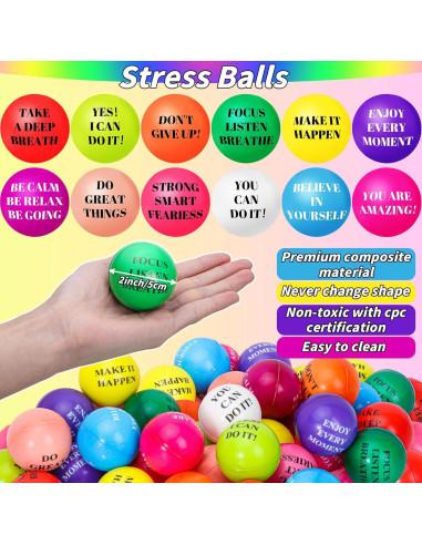96 Pelotas Antiestrés Motivacionales 5 cm Oleitodh