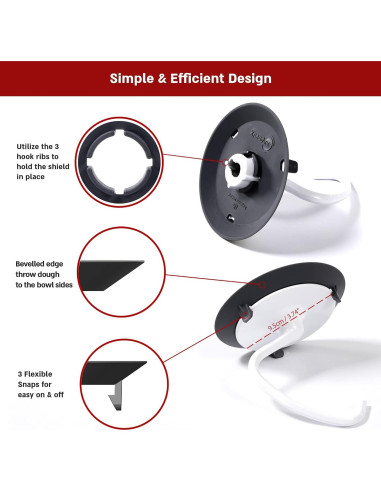 Protector de Gancho para Masa KitchenAid - Rojo
